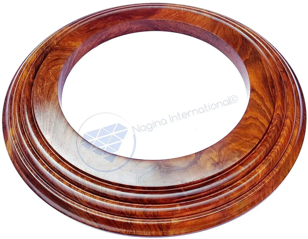 Nagina International Polished Handcrafted Wooden Base | Solid Hardwood Frame (16 Inches)