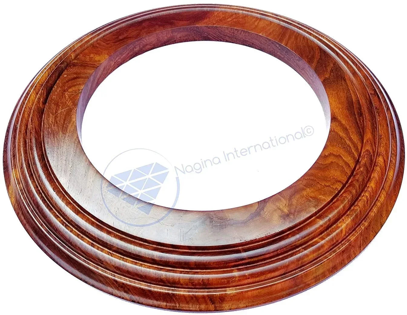 Nagina International Polished Handcrafted Wooden Base | Solid Hardwood Frame (16 Inches)