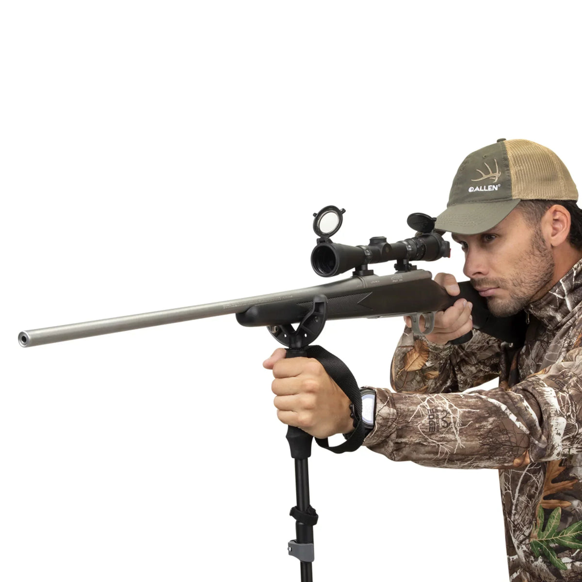 Allen Company Backcountry Hunting Monopod Shooting Stick, Adjusts 55" to 62" Tall, Black, Aluminum, 1 ct