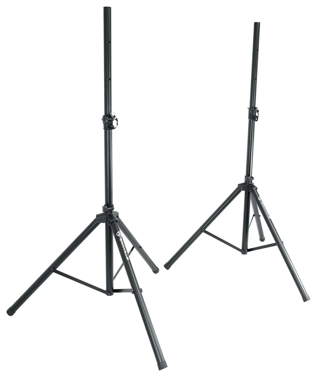 Rockville 2) 15" Battery Powered Speakers+Stands+Mics For Backyard Movie Theater