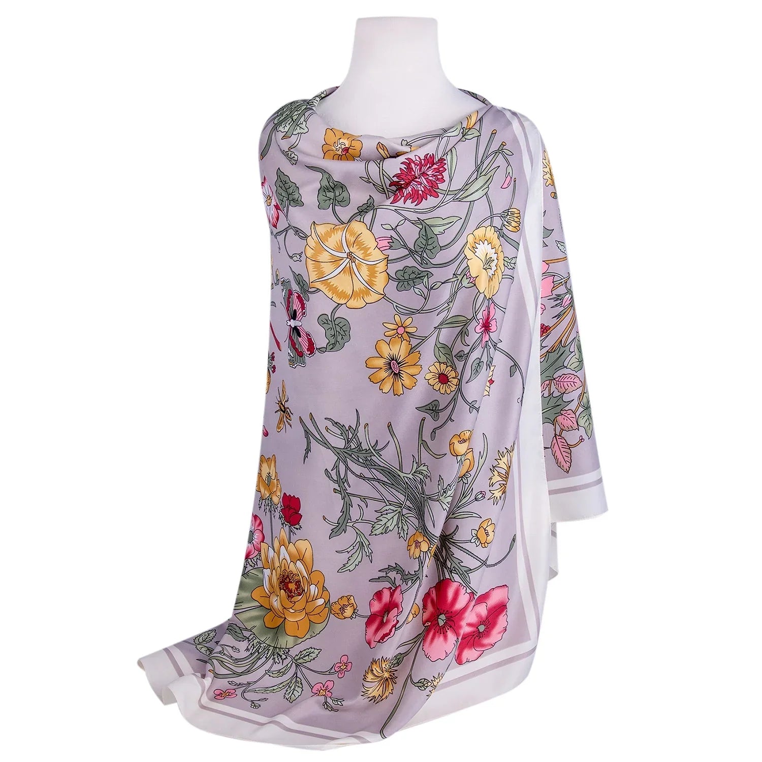 STP GOODS Evening Shawl and Wrap for Women Botany Beige Silk Shawl 51x51'' (130 * 130 cm) Travel Scarf Tops Fashion Shawl for Wedding