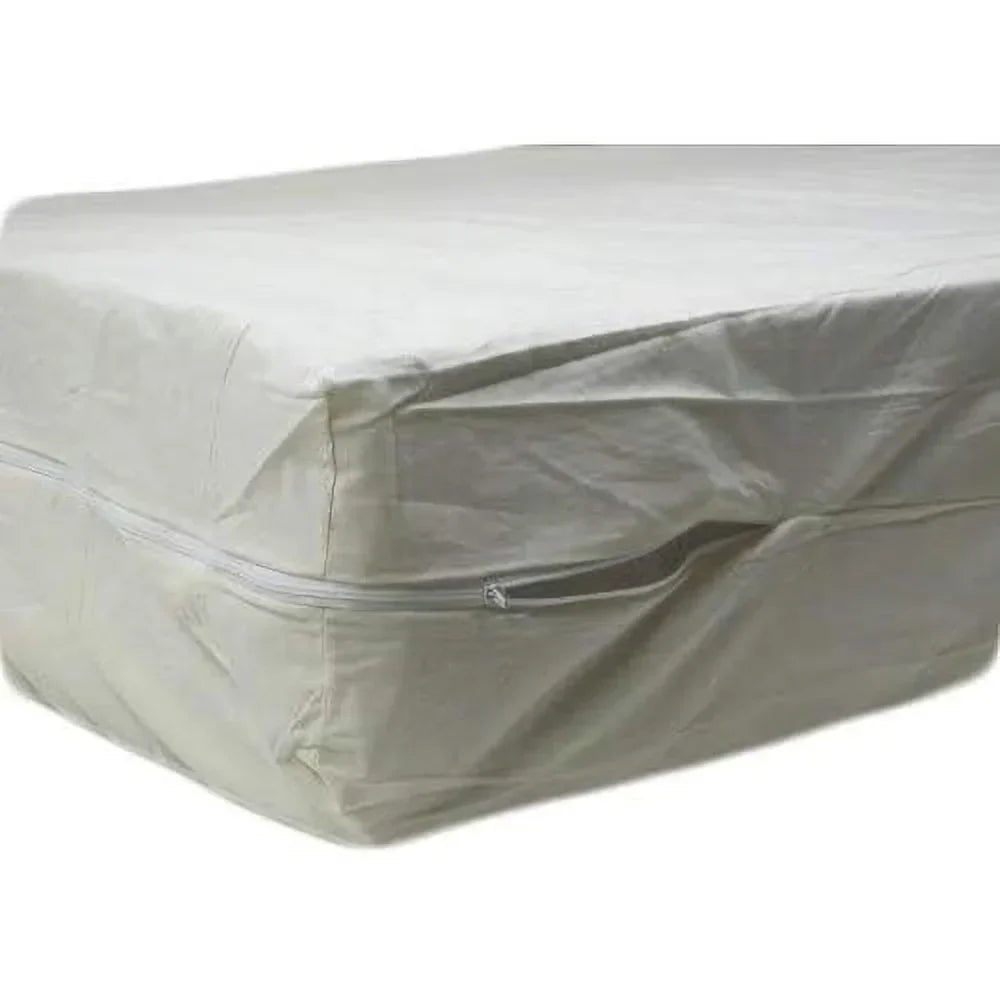 Cotton Fleetwood Cotton Mattress Cover, Queen Size, Zips Around The Mattress