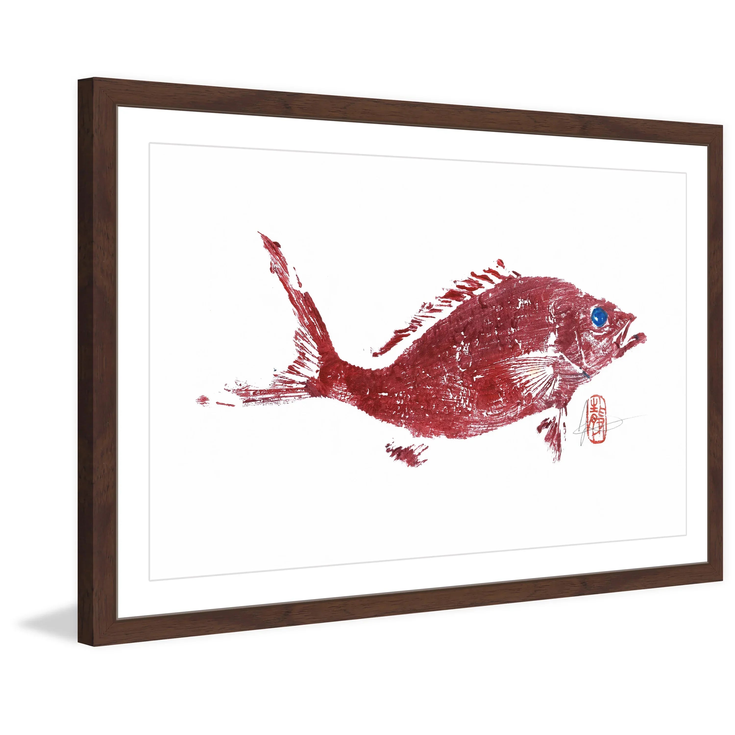 "Red Snapper 2" Framed Painting Print