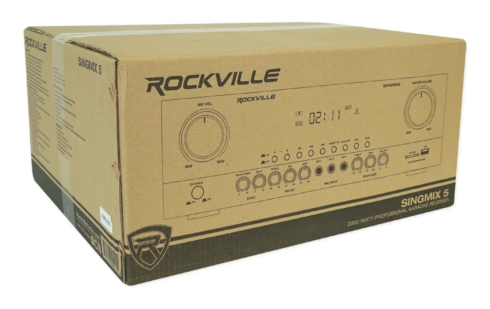 Rockville SINGMIX 5 2000w Bluetooth Home Receiver Mixer+(2) Black Tower Speakers