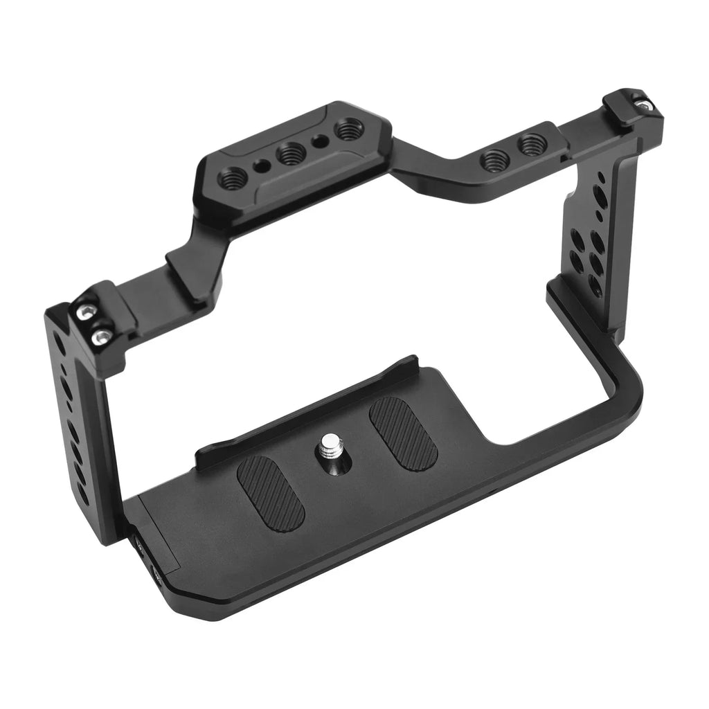 Camera Cage Aluminum Alloy Video Cage with Dual Cold Shoe Mounts Numerous 1/4 Inch Threads Replacement for Sony A7IV/ A7III/ A7II/ A7R III/ A7R II/ A7S II