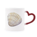 Yellow Scallop Marine Life Illustration Heat Sensitive Mug Red Color Changing Stoneware Cup