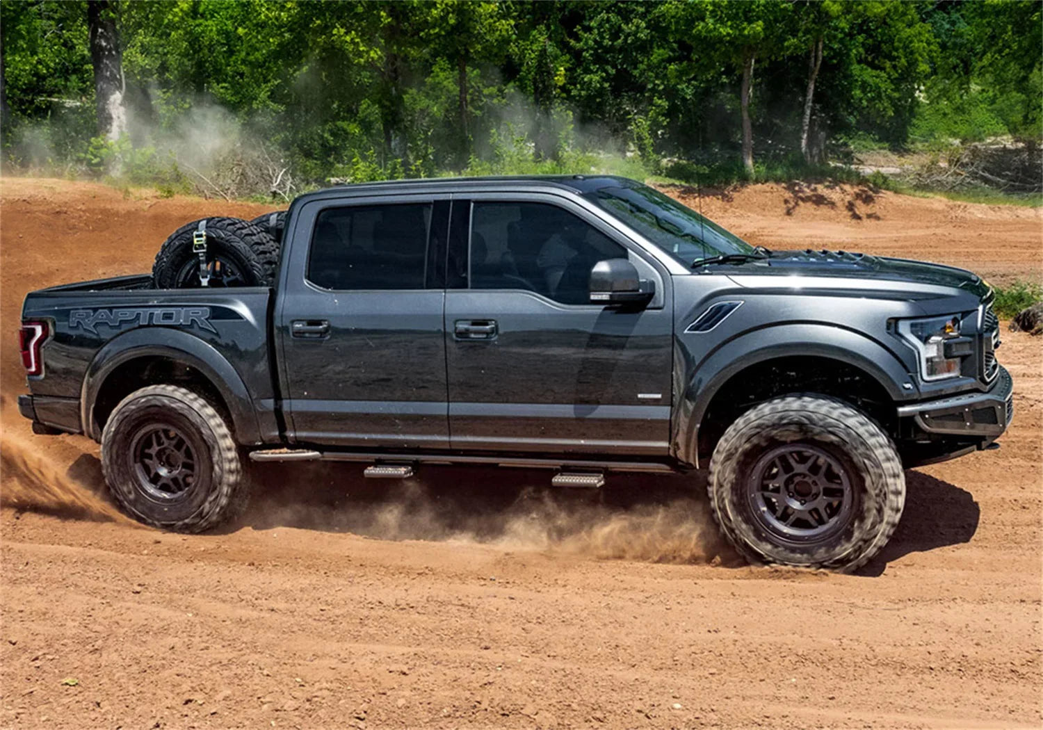 N-Fab by RealTruck Rocker Rails-Cab Len (2 Steps) Compatible with 2019 Ranger 5Ft. Supercrew-Textured Black