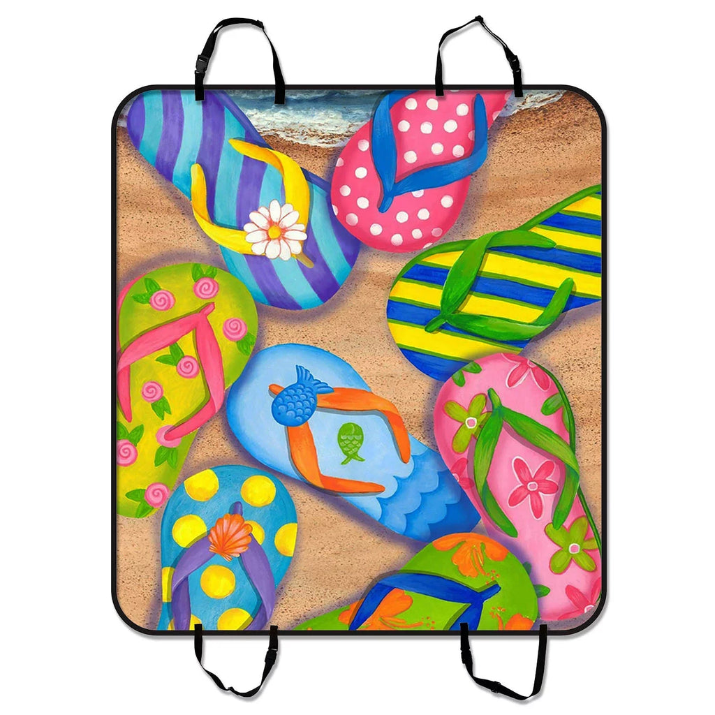 GCKG Flip Flops,Slippers Art Pet Car Seat Cover Dog Car Seat Mat Hammock Cargo Mat Trunk Mat For Cars Trucks and SUV 54x60 inches