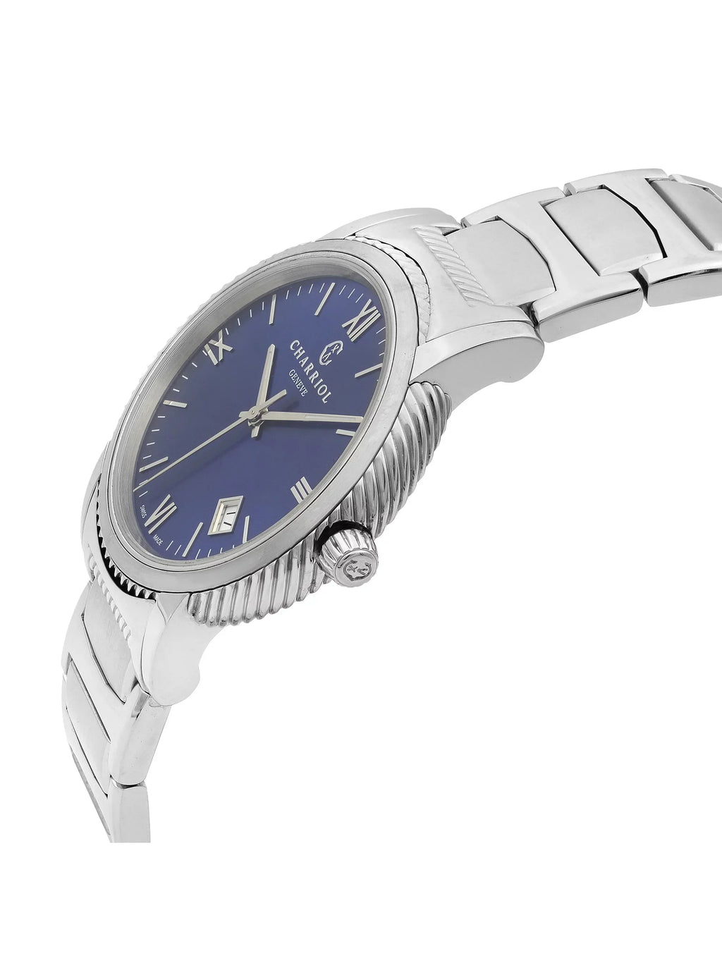 Charriol Parisii 40mm Stainless Steel Blue Dial Quartz Mens Watch P40S2.930.002