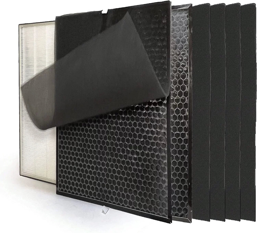 HEPA Filter Carbon Replacement Set For Air Dr. Air Purifier AD3000 AD3000M Includes (1) HEPA (2) Carbon VOC Filters (4) Pre Filters