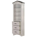 ACME Tree House Bookcase Cabinet in Weathered White and Washed Gray