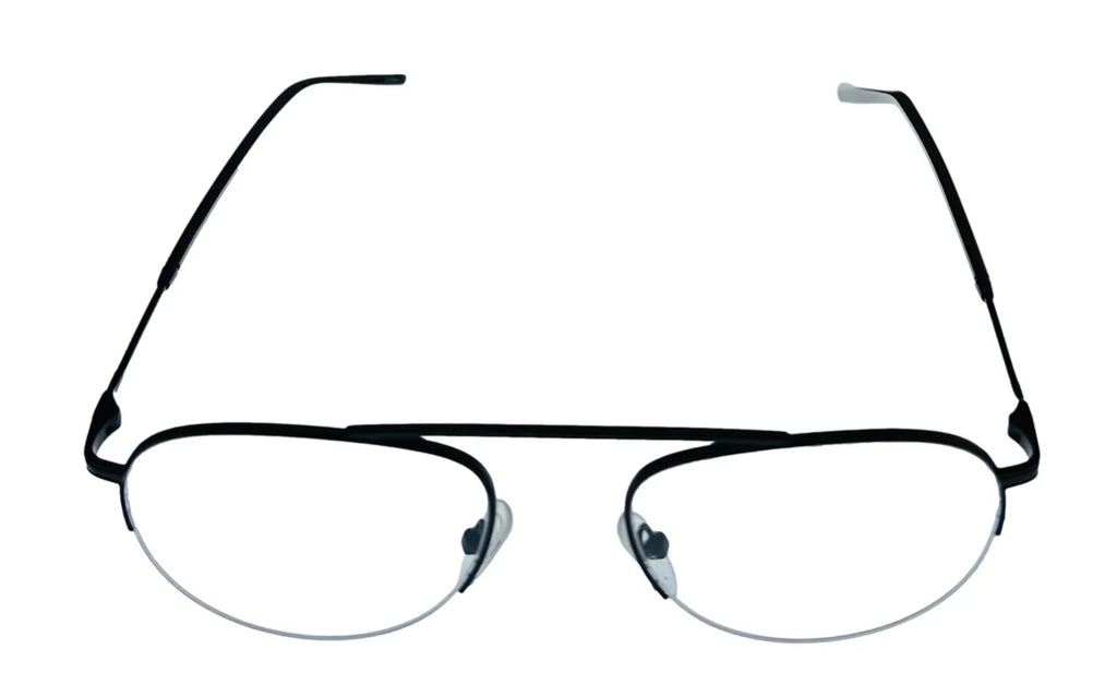 Jones New York Mens Matte Black Rimless Metal Eyewear Aviator Frame. J359. 53mm