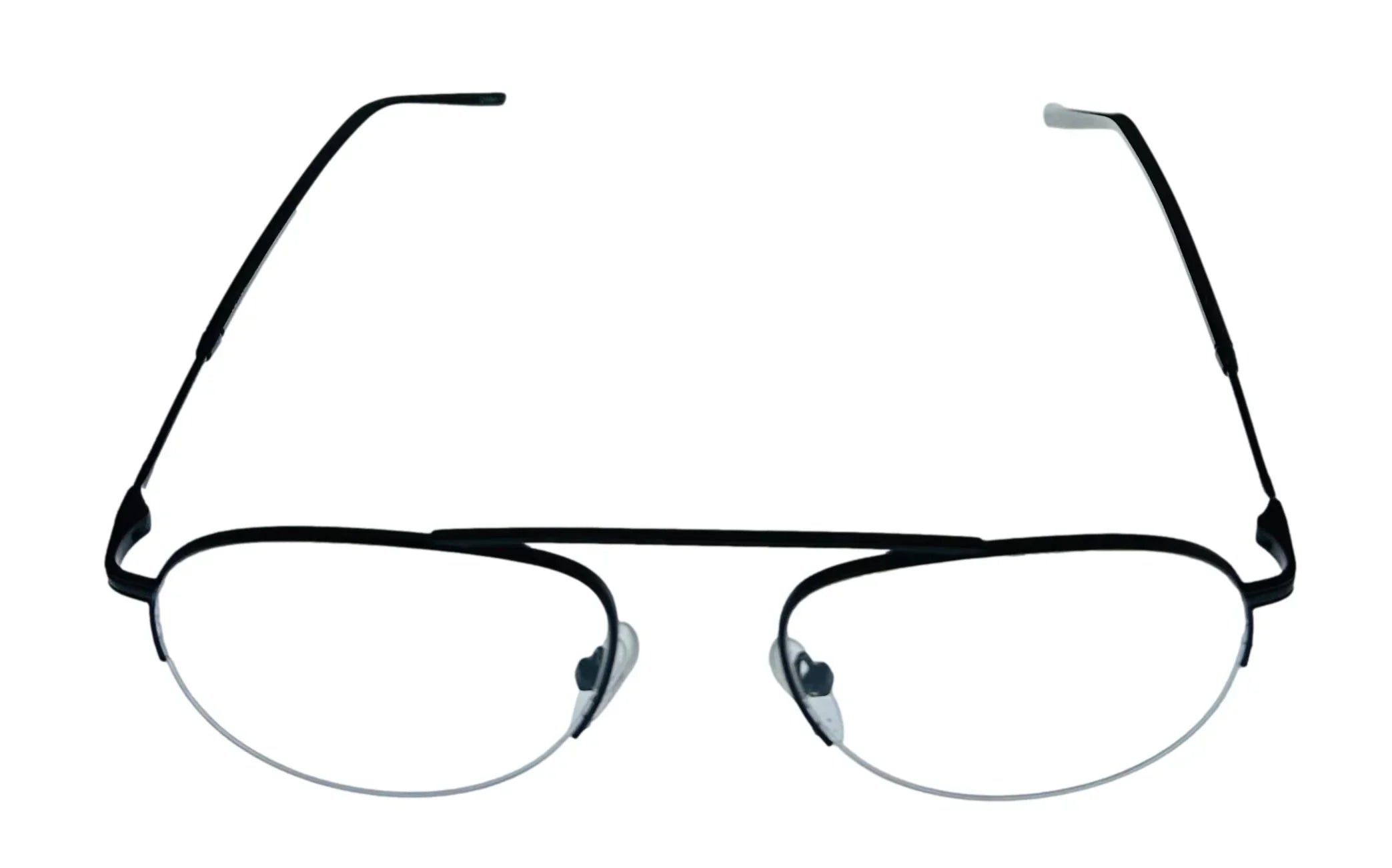 Jones New York Mens Matte Black Rimless Metal Eyewear Aviator Frame. J359. 53mm