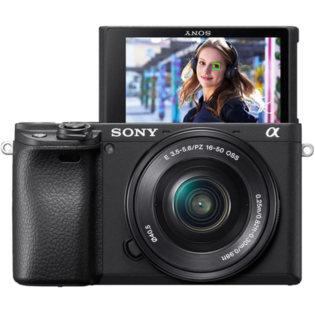 Sony Alpha a6400 Mirrorless Digital Camera with E PZ 16-50mm OSS Lens, 64GB SanDisk Card, Tripod, Case, ZeeTech Accessory Bundle