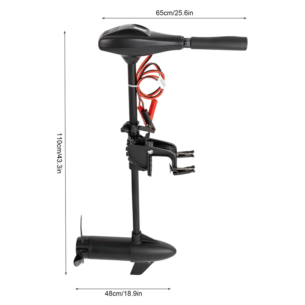 Miumaeov Electric Trolling Motor, 12V 58 LBS Fishing Boat Engine Short Shaft Marine Outboard Motor Drive
