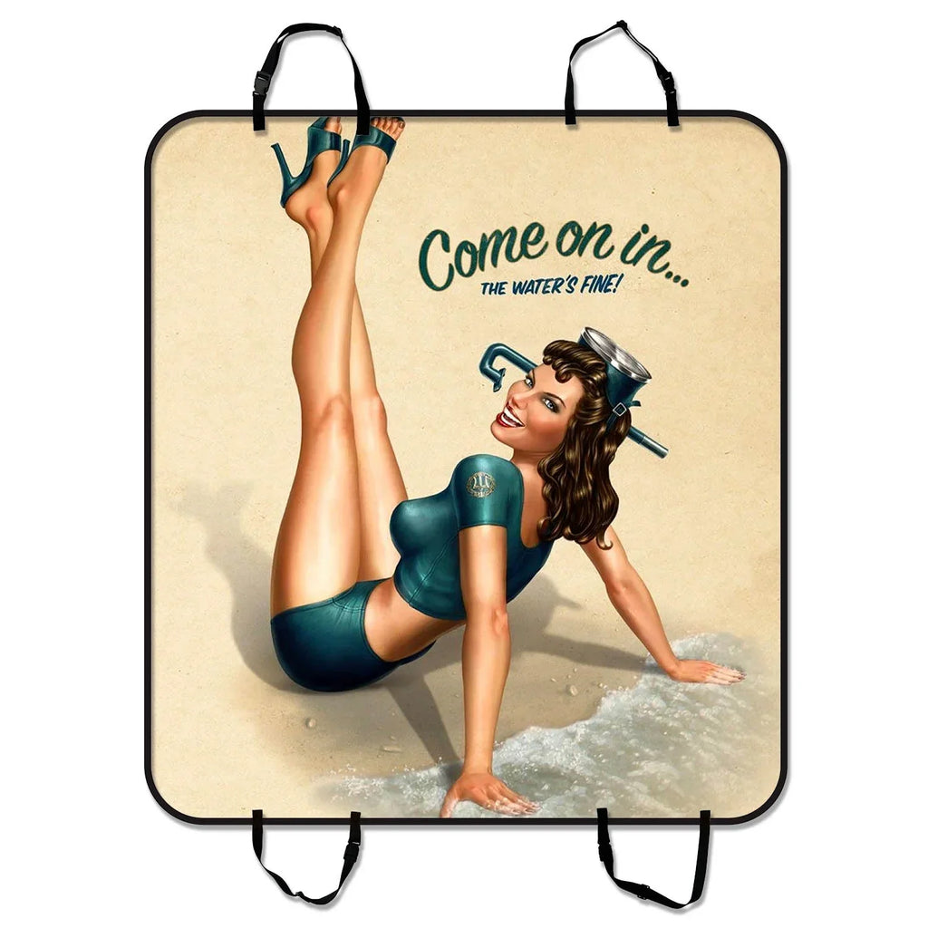 GCKG "PIN UP GIRL-COME ON IN" Pet Car Seat Cover Dog Car Seat Mat Hammock Cargo Mat Trunk Mat For Cars Trucks and SUV 54x60 inches