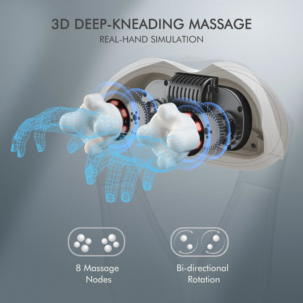 MARNUR Neck and Shoulder Massager, Deep Kneading Massager with Heat for Full-body, Gray