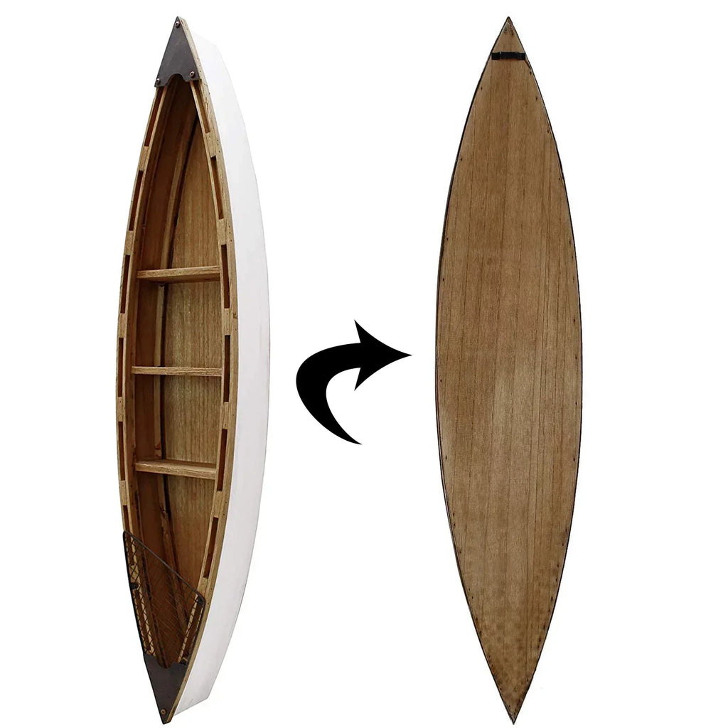 Nautical Wood Boat Shelf Wall Decor Hanging Row Boat Shelf Home Decor