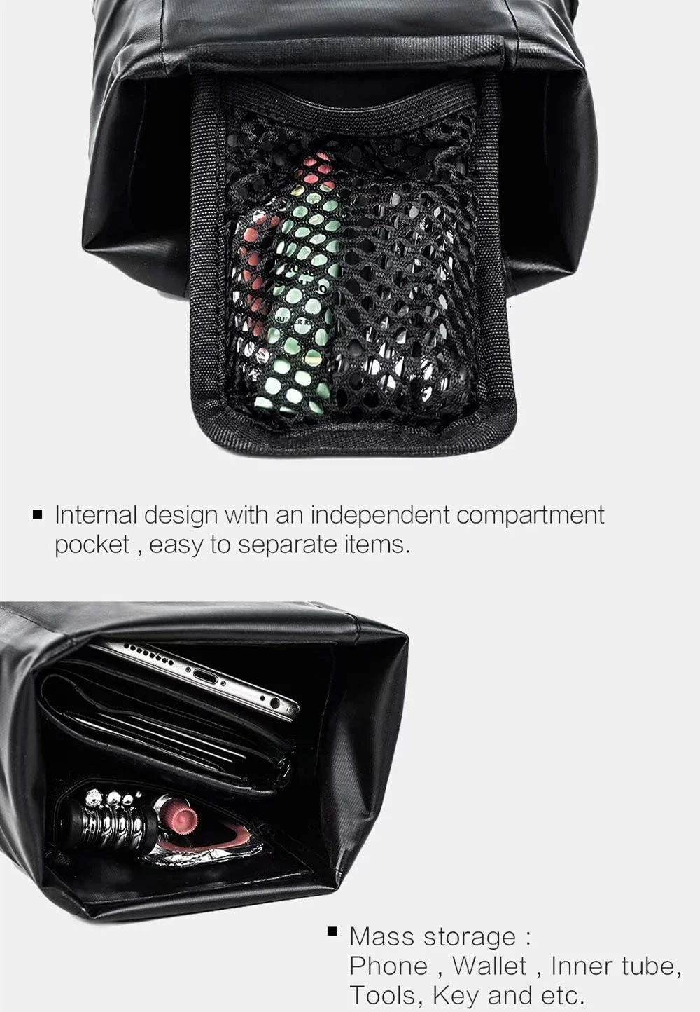 Rhinowalk Bike Saddle Bag Waterproof Bicycle Bag Cycling Seat Bag Mountain Road Portable Storage Bag, 1.5L