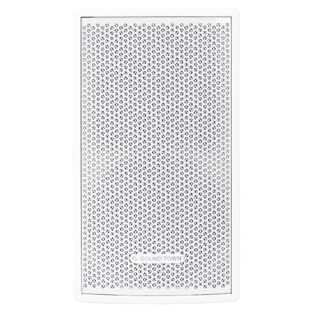 Sound Town Pair of CARME Series 8" 350W 2-Way Professional PA DJ Speakers, White with Compression Drivers, Birch Plywood and U Brackets for Installation, Live Sound, Karaoke, Bar, Church (CARME-U108W-