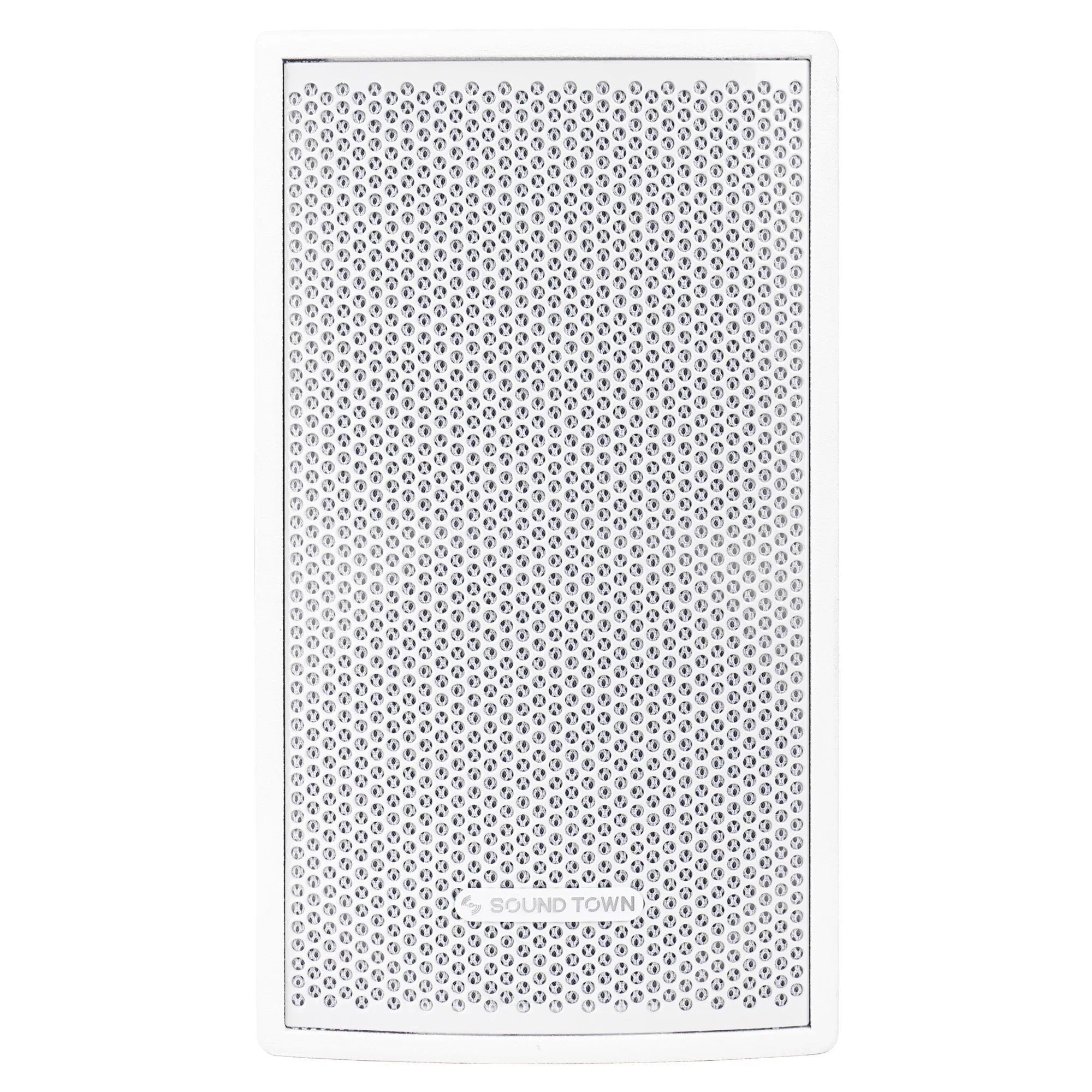 Sound Town Pair of CARME Series 8" 350W 2-Way Professional PA DJ Speakers, White with Compression Drivers, Birch Plywood and U Brackets for Installation, Live Sound, Karaoke, Bar, Church (CARME-U108W-