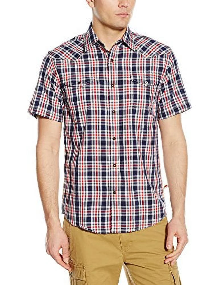 Dakota Grizzly Men's Brodi Gingham Western, Flag, X-Large