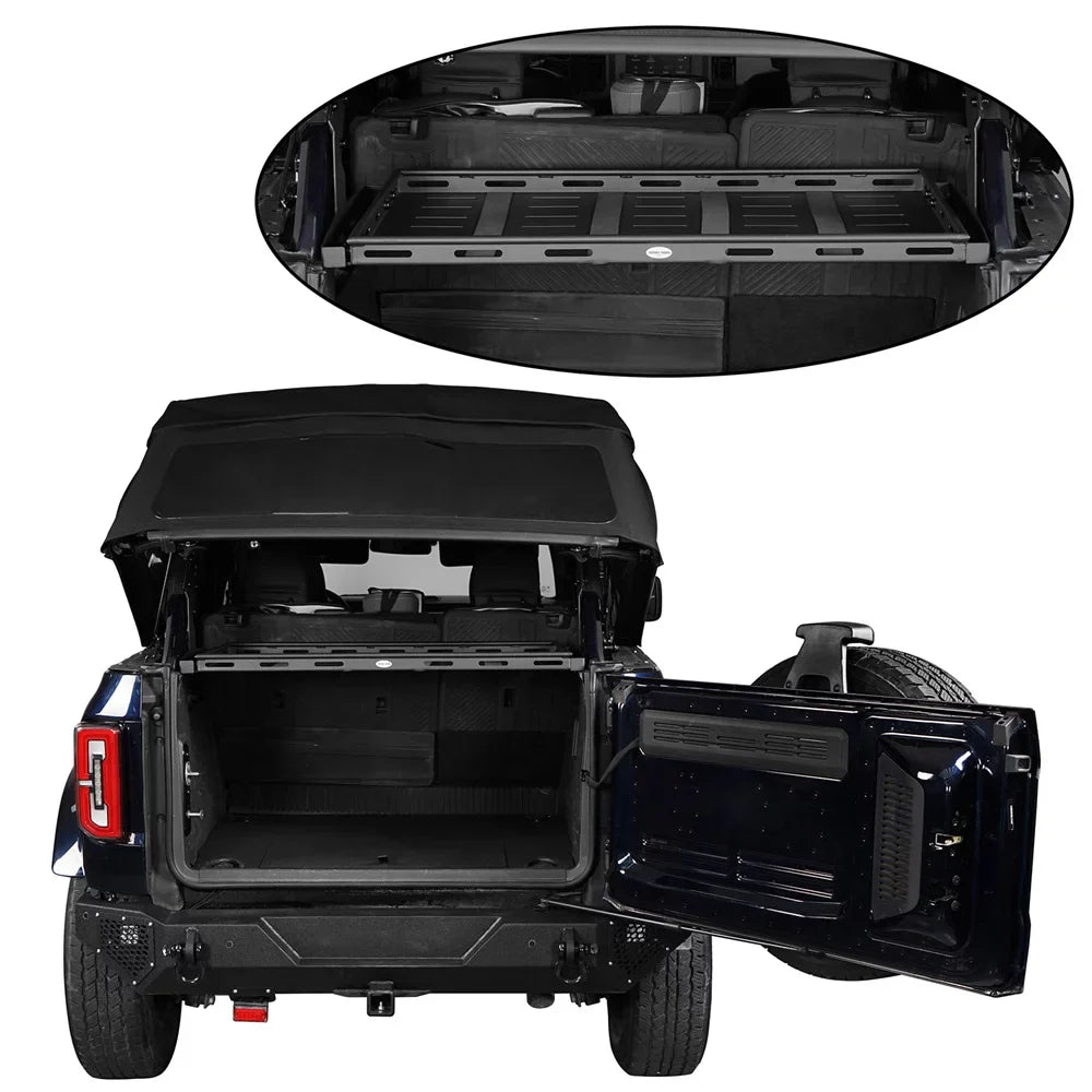 Hooke Road Rear Cargo Basket Rack Luggage Box Fit Ford Bronco 2021-2023 4-Door Black