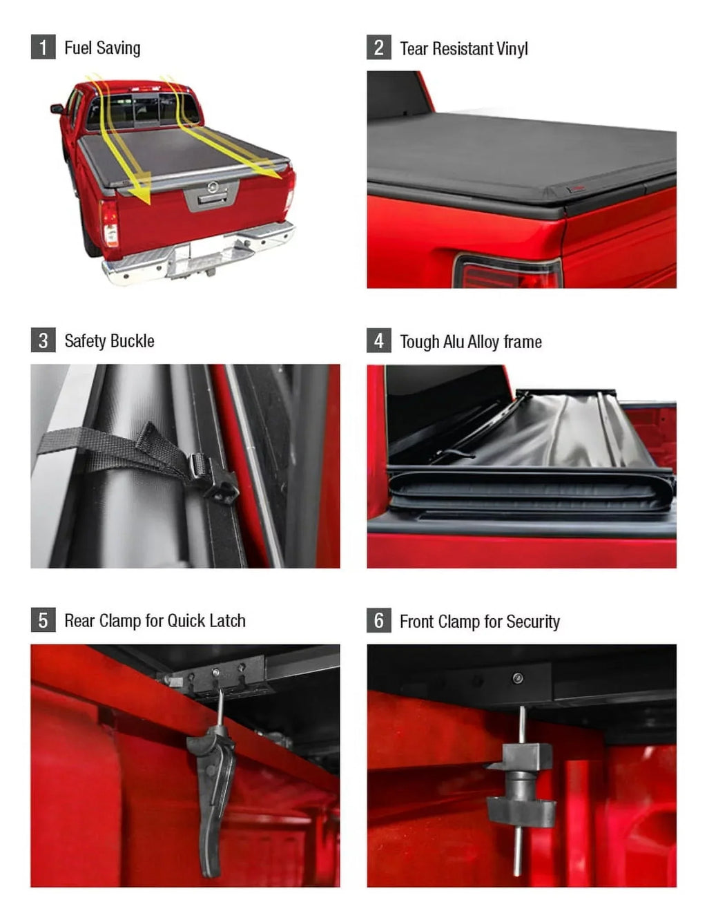 MaxMate Soft Quad-fold Truck Bed Tonneau Cover Compatible with 2007-2013 Chevy Silverado GMC Sierra 1500 (NOT FIT 2007 Classic) | 5'9" (69") Bed | TCC484003