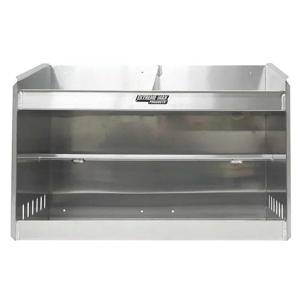 Extreme Max 5001.6056 Deluxe Dual Aluminum Helmet Bay Shelf Holder Storage Cabinet Organizer for Enclosed Race Trailer Shop Garage Storage