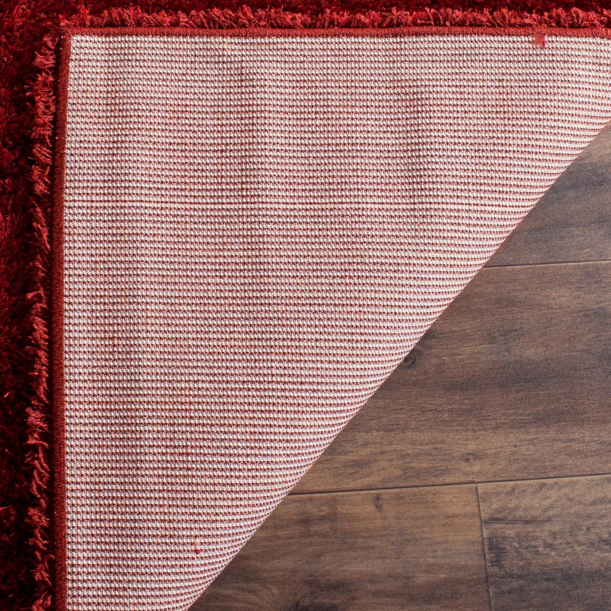 SAFAVIEH Charlotte Solid Plush Shag Area Rug, Red, 8' x 10'