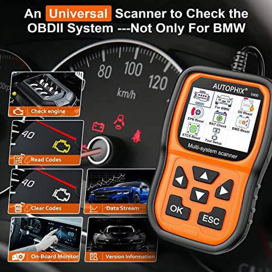 Autophix 5900 Car Scanner Fits for BMW MINI Roll-Royce All Systems Scan Tool OBD2 Scanner Car Code Reader EPB SAS Oil Reset Battery Registration Tool for BMW Automotive Diagnostic Tool