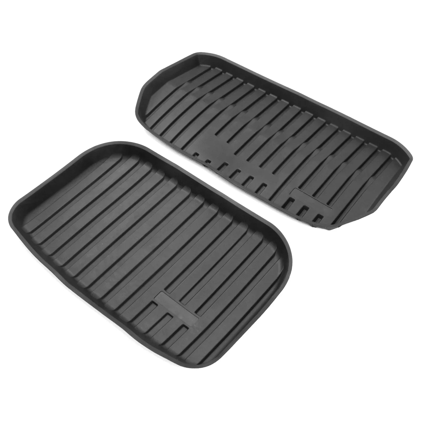 Ikon Motorsports Trunk Mats Cargo Liner Compatible with 2020-2023 Tesla Model Y Black Injection TPE All Weather Waterproof Anti-Slip Frunk Trunk Under Cargo Storage Liner Mat Interior Accessories