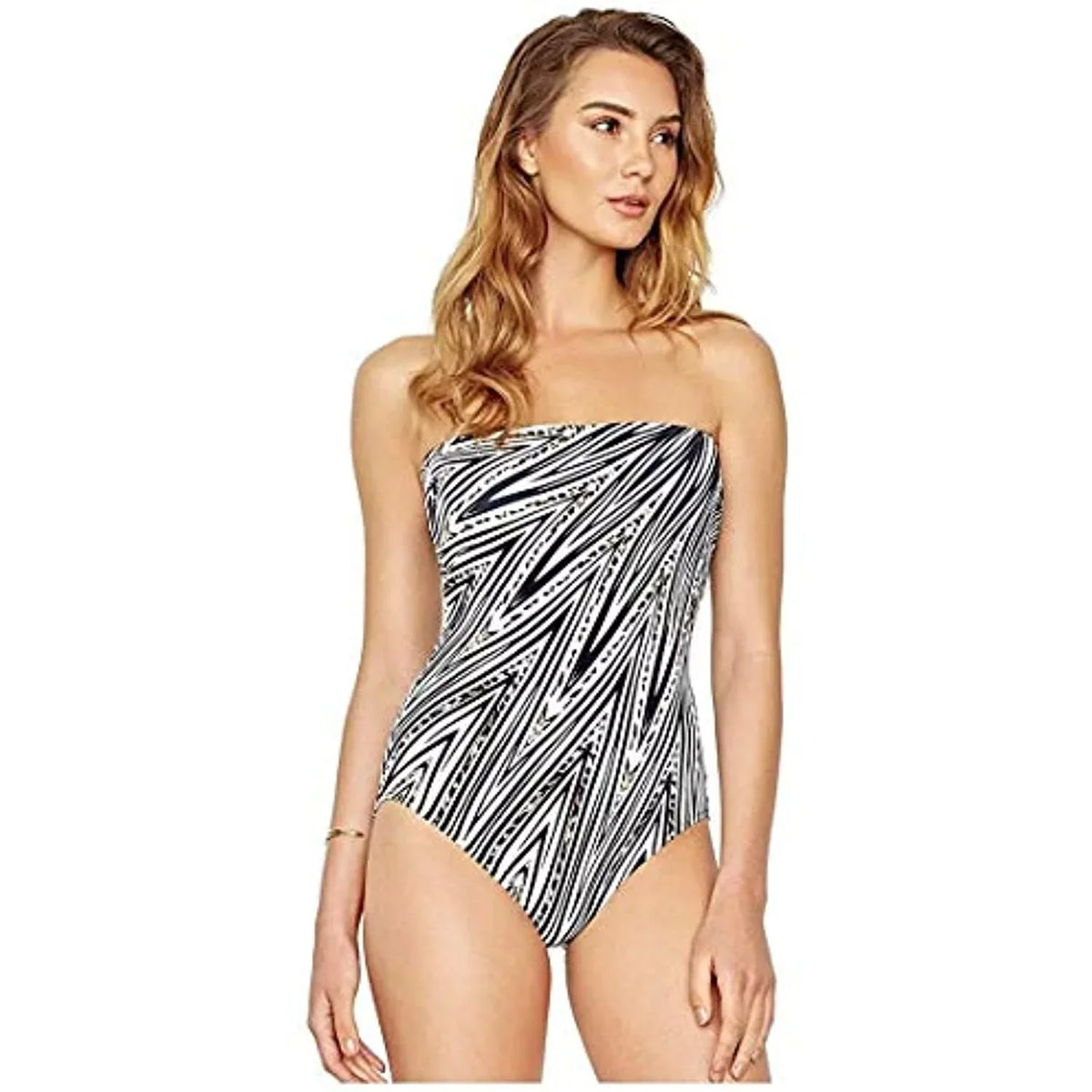 Gottex Women's Bandeau One Piece Swimsuit (10-Medium) Black/White