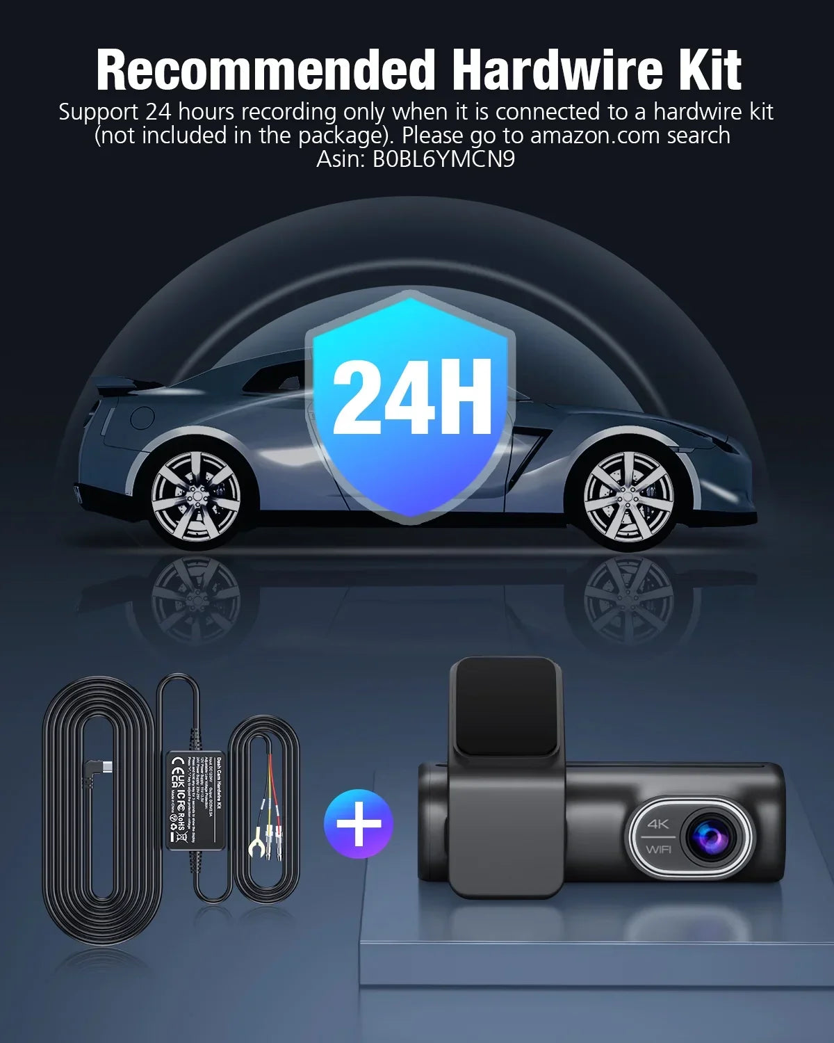 Dual Dash Cam Front and Rear, OMBAR 4K 1080P 5G WiFi & GPS Full HD Car Dashcam with 64G SD Card, WDR Night Vision, 24h Parking Mode, 170°Wide, G-Sensor, Loop Recording, APP