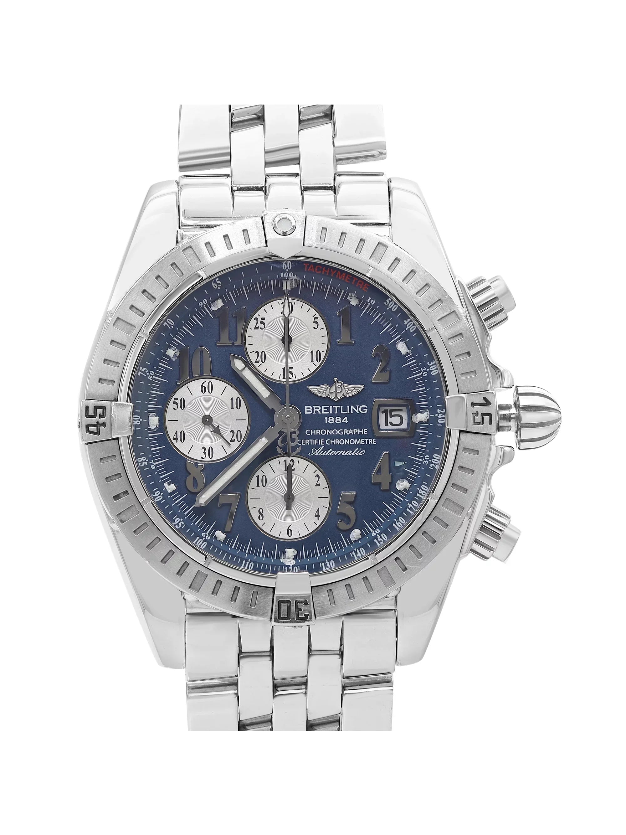 Breitling Chronomat Evolution Steel Blue Dial Automatic Watch A1335611/C647-357A