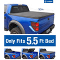 TYGER TG-BC3F1019 Tri-Fold Pickup Tonneau Cover Fit 09-14 Ford F-150 (NOT Raptor Series) w/o Utility Track 5.5 feet (66 inch) Trifold Truck Cargo Bed Tonno Cover (NOT For Stepside) 2010 2011 2012 2013