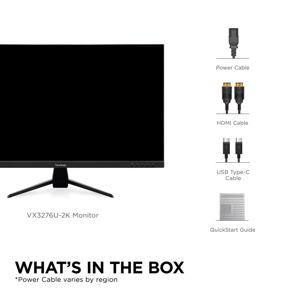 ViewSonic VX3267U-2K 32 Inch 1440p IPS Monitor with 65W USB C, HDR10 Content Support, Ultra-Thin Bezels, Eye Care, HDMI, and DP Input
