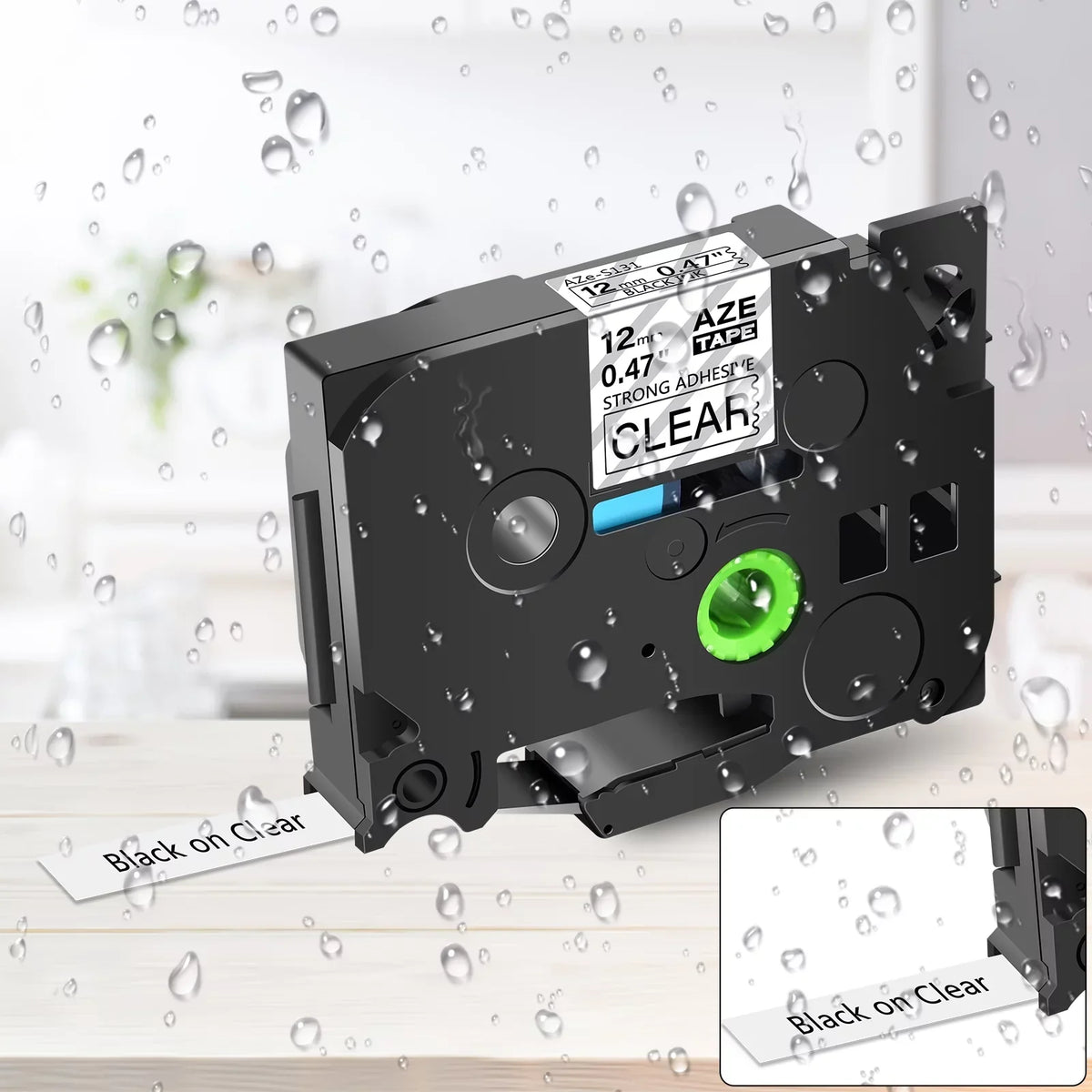 GREENCYCLE 50PK Compatible for Brother P-touch Black on Clear 12mm TZ TZe TZe-S131 TZ-S131 TZ-131 TZe-131 Extra Strength Laminated Label Tape