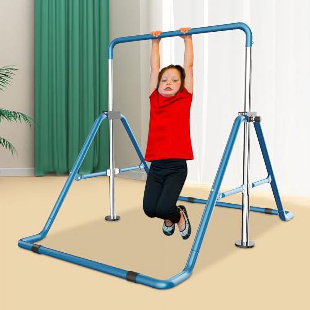 AKaSping Gymnastics Bars for Kids Expandable Adjustable Height Gymnastic Horizontal Bars Folding Junior Training Kip Bar Equipment for Home Indoor Floor Practice Gymnastics Training