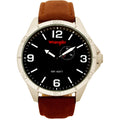 Wrangler 48mm Black Dial, Brown Strap Watch