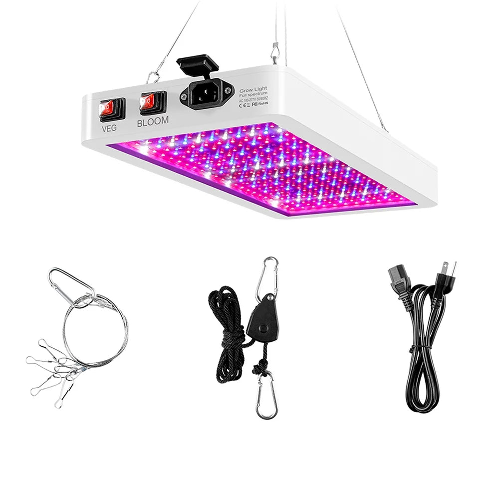 Abanopi 2000W LED Grow Light for Indoor Plants 312 LEDs Full Spectrum Veg and Bloom Dual Switch IP65 Waterproof Hanging Plant Growing Lamps for Seedlings Flowers Greenhouse