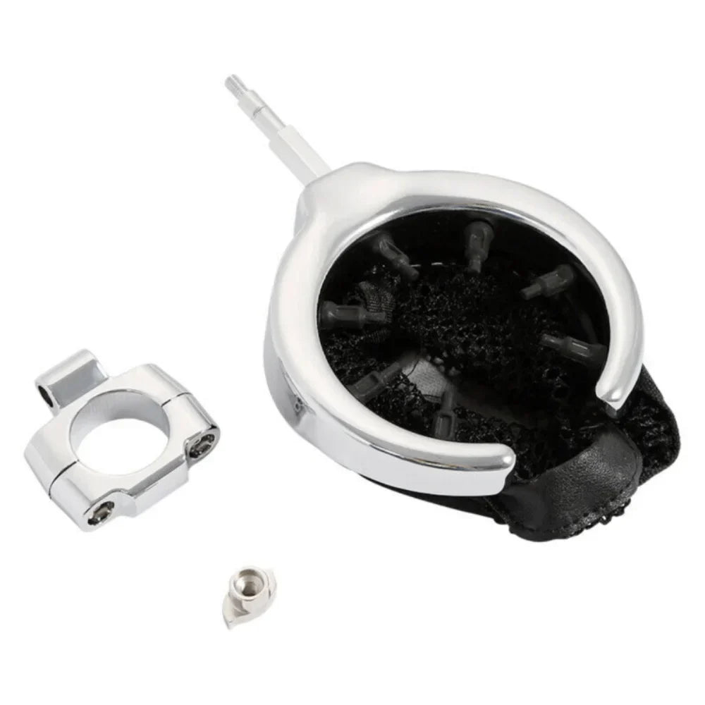 Teledu Universal Motorcycle Handlebar Cup Holder Metal Drink W/ Mesh Basket For Harley