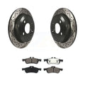 Transit Auto - Rear Coated Drilled Slotted Disc Brake Rotors And Semi-Metallic Pads Kit For Mini Cooper KDS-100458