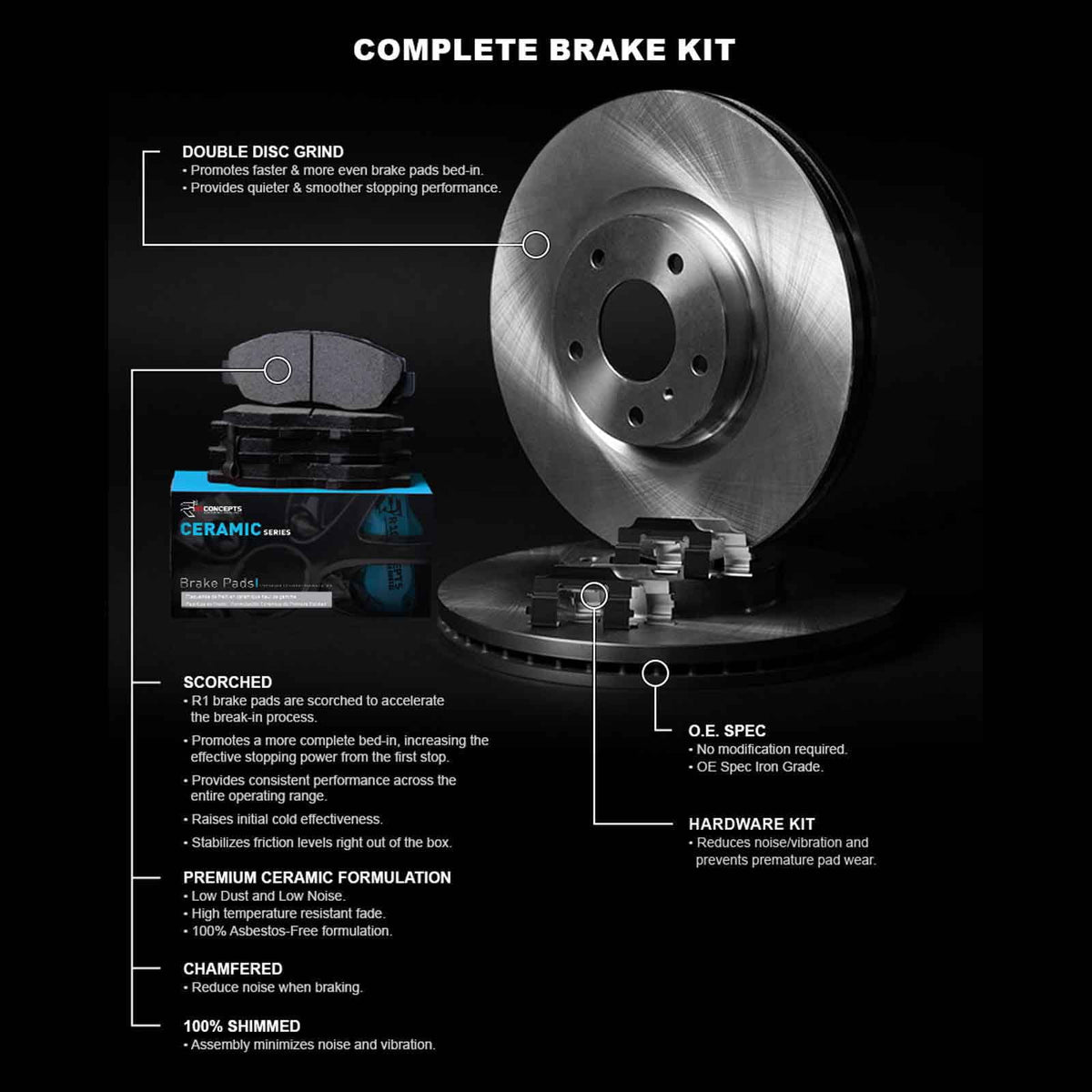 R1 Concepts Wfwh1 91004 R1 Concepts E Line Series Brake Rotor With Ceramic Fits select: 2017-2018 TOYOTA YARIS IA, 2016 TOYOTA SCION IA