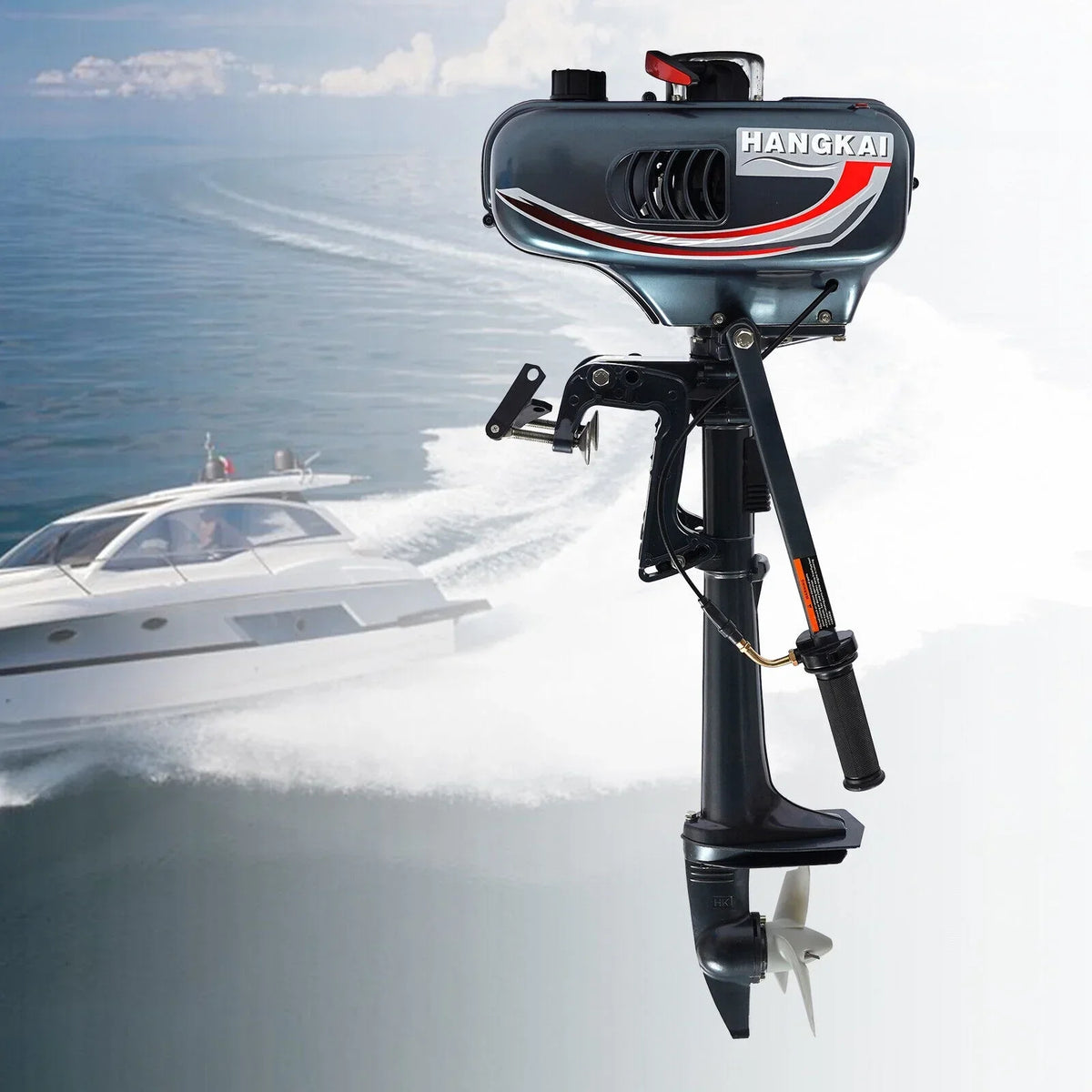 2-Stroke 3.5HP Outboard Motor Fishing Boat Petrol Engine CDI System 10 Km / H