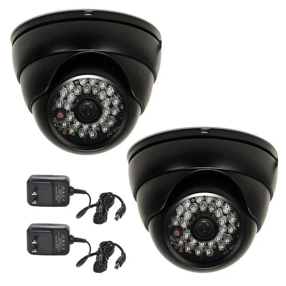 VideoSecu 2 Pack Built-in 1/3" SONY Effio CCD 600TVL Security Camera IR Day Night Vision 3.6mm Wide Angle Lens with 2 Power Supply bwi