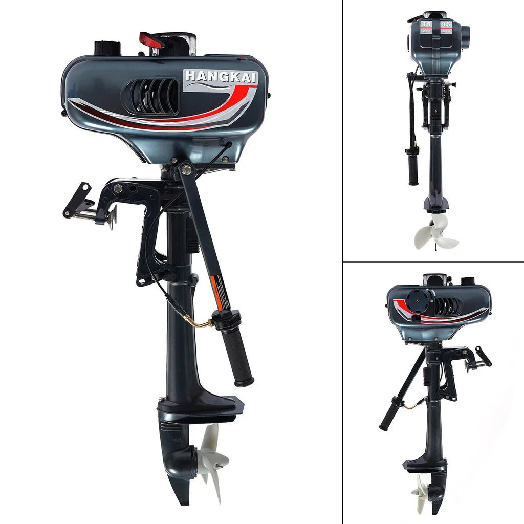 2-Stroke 3.5HP Outboard Motor Fishing Boat Petrol Engine CDI System 10 Km / H