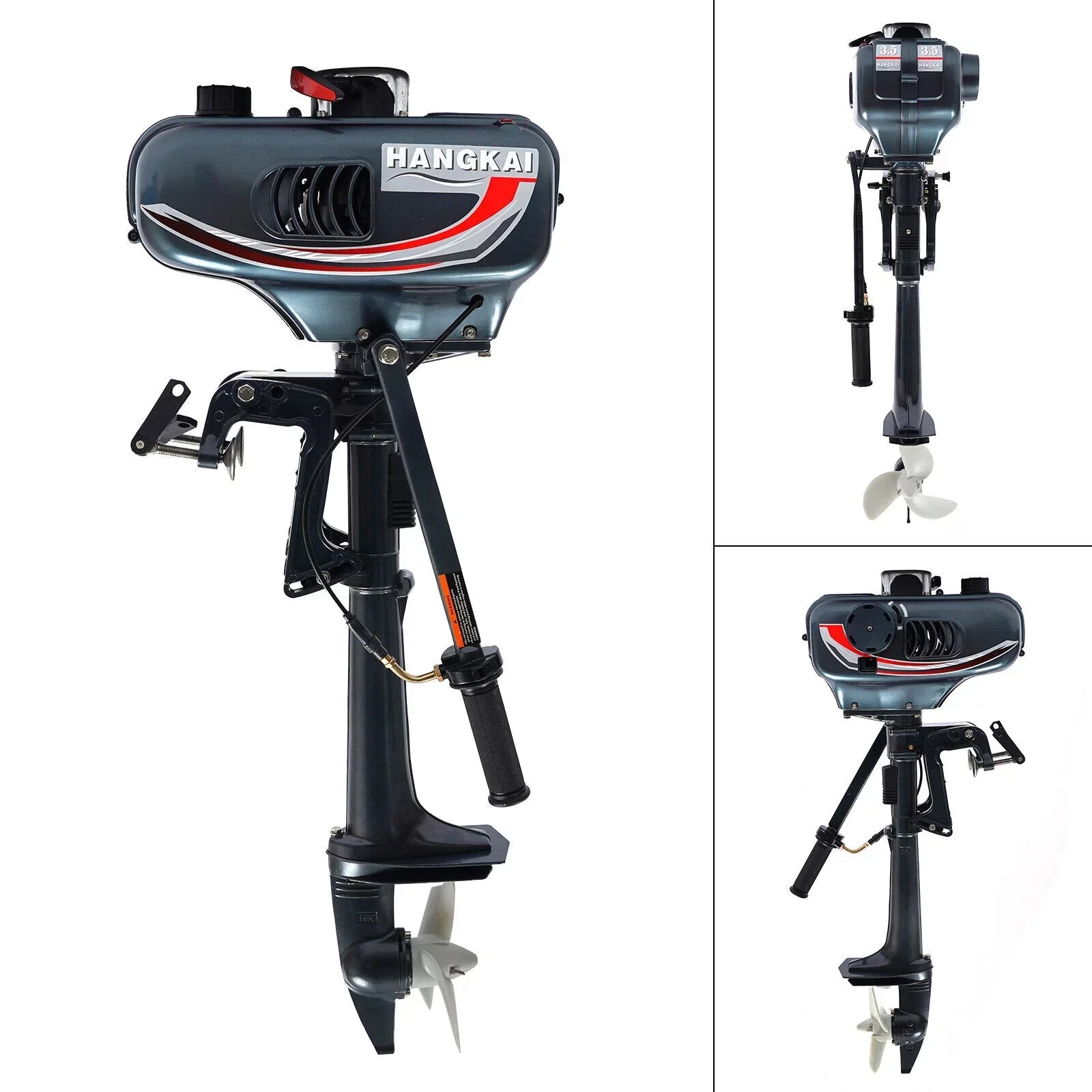 2-Stroke 3.5HP Outboard Motor Fishing Boat Petrol Engine CDI System 10 Km / H
