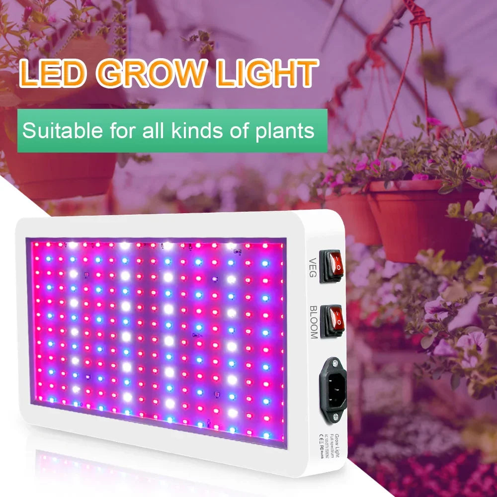 Abanopi 2000W LED Grow Light for Indoor Plants 312 LEDs Full Spectrum Veg and Bloom Dual Switch IP65 Waterproof Hanging Plant Growing Lamps for Seedlings Flowers Greenhouse