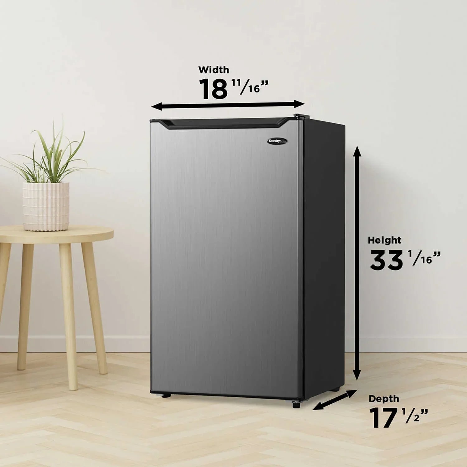 Danby DAR032B2SLM 3.2 cu. ft. Compact Refrigerator - Stainless Steel